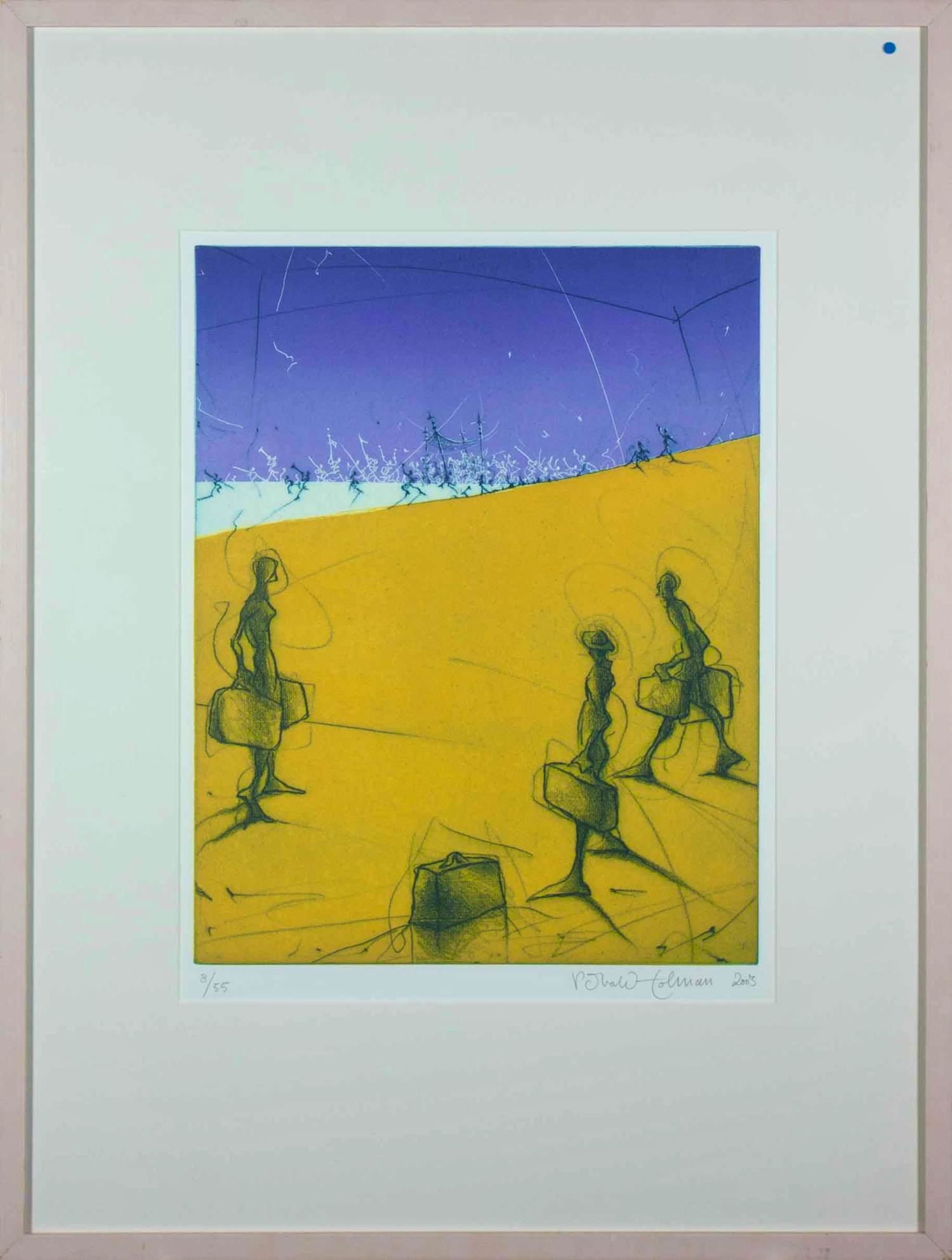 Ronald Tolman - Ets, Optocht - Ingelijst verkocht voor € 80!