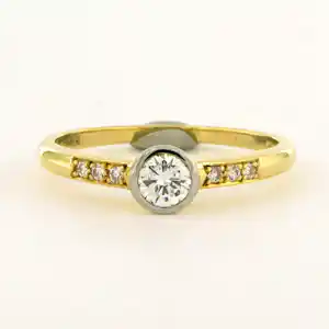 Buy RICHARZ - 18k bicolour gouden ring met briljant geslepen diamant tot. 0.33ct? Bid from 460!
