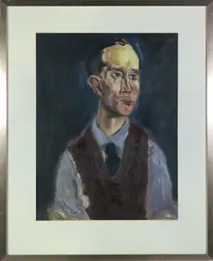 Gerard Schaperkotter - Olieverf op karton, Portret van heer Wim Robbers - Ingelijst verkauft für € 60!