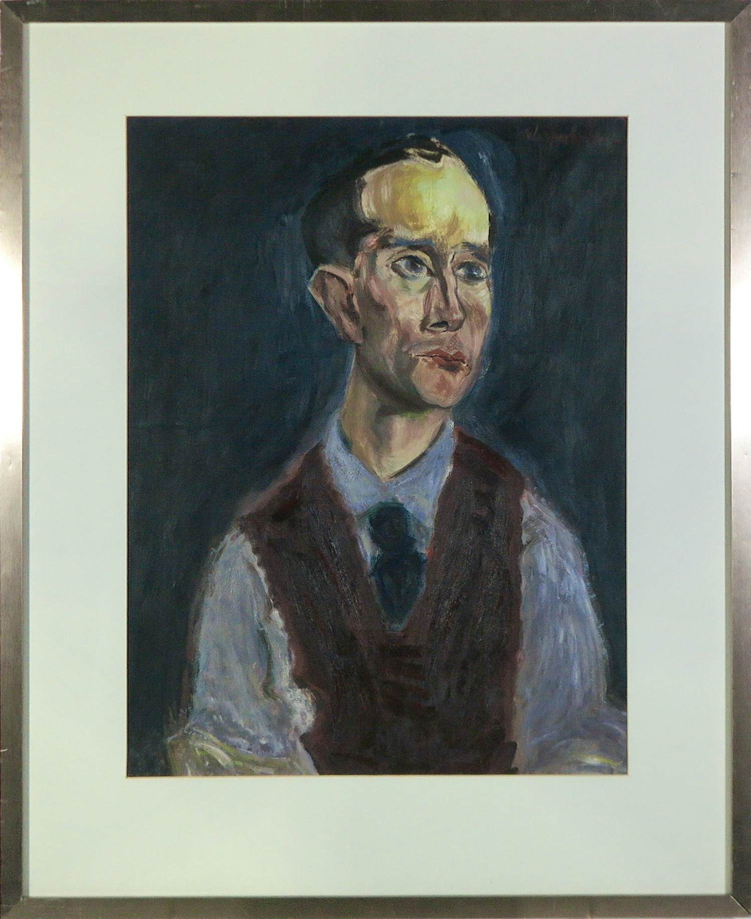 Gerard Schaperkotter - Olieverf op karton, Portret van heer Wim Robbers - Ingelijst kopen? Bied vanaf 20!