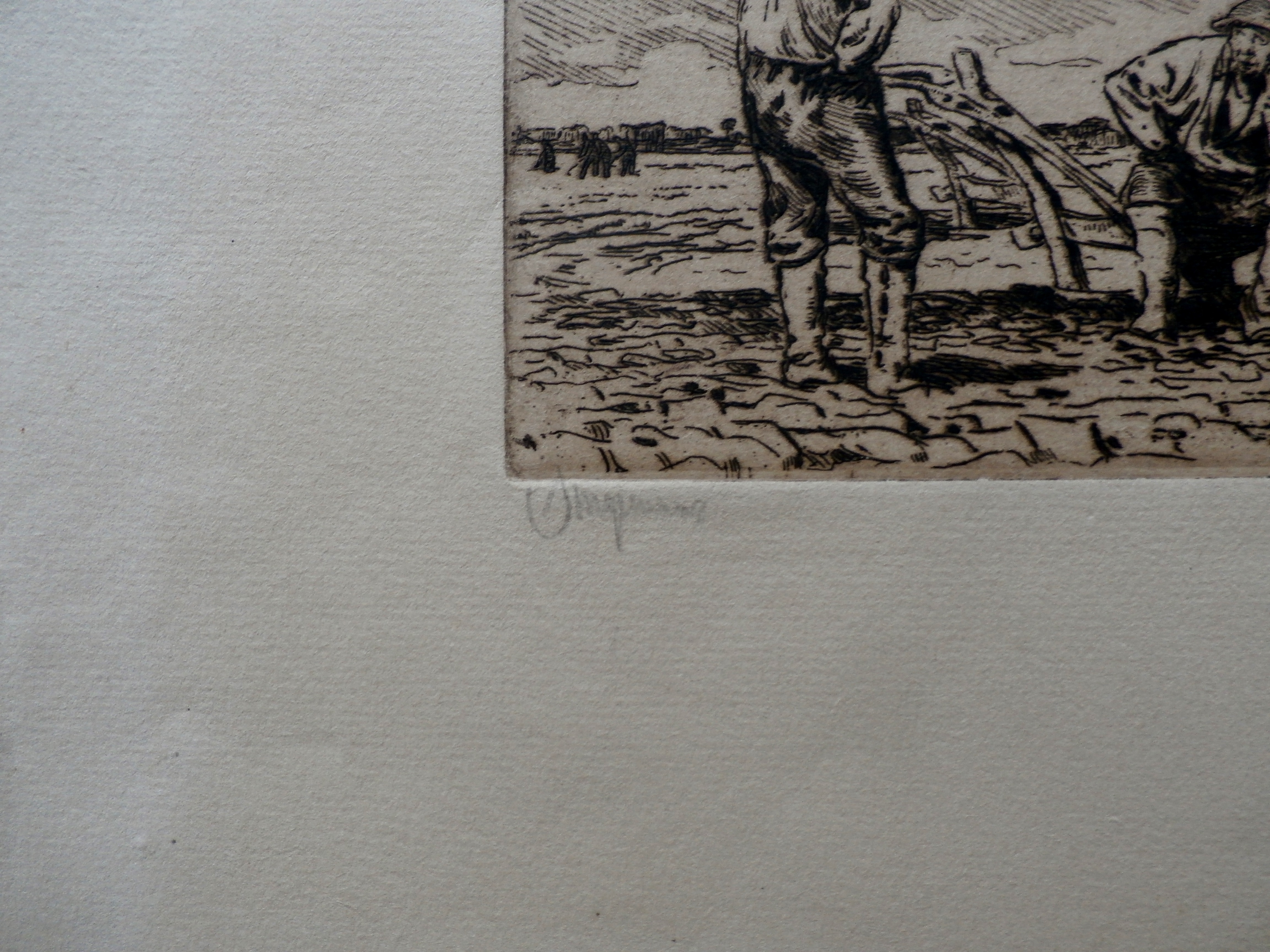 Waalko Jans Dingemans (sr.) - ets: rust bij het ploegen - 1902 kopen? Bied vanaf 55!