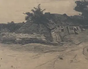 Anton Mauve (sr.) - Boerderij in landschap kopen? Bied vanaf 60!