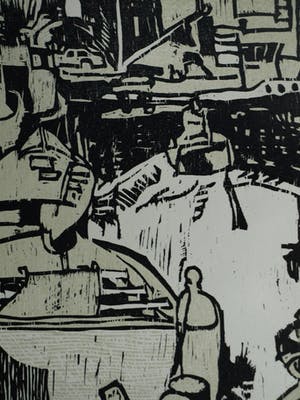 Manuel Kurpershoek - Houtsnede “Boten”, 1980 + Nobilis Cahier Prentkunst nr. 13 , 2019 kopen? Bied vanaf 35!