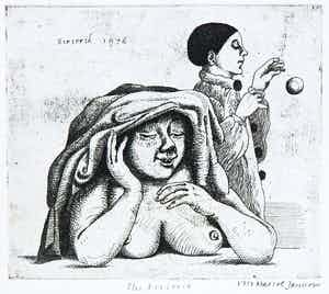 Herman Berserik - Ets, Compositie met pierrot verkocht voor € 80!