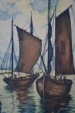 Niet of onleesbaar gesigneerd - Zeilbootjes in de haven kopen? Bied vanaf 1!