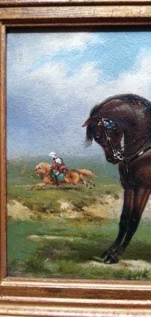 Hermanus Willem Koekkoek - Pruisische kurassier met verrekijker kopen? Bied vanaf 1350!