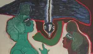 Corneille - handgesigeerde kleurenlitho | 'Sous le charme de l'oiseau' | 1982 (INGELIJST) kopen? Bied vanaf 550!