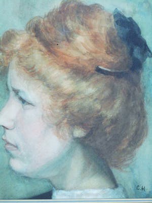 Cornelia Hioolen - Aquarel - Portret Dame kopen? Bied vanaf 45!