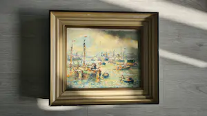 Evert Moll - Evert Moll: Gezicht op de Rotterdamse Haven kopen? Bied vanaf 750!