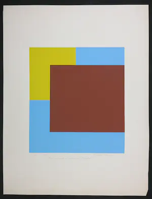 Niet of onleesbaar gesigneerd - Zeefdruk, Geometrisch-abstracte compositie kopen? Bied vanaf 1!