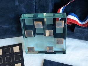 Koninklijke Van Kempen & Begeer - Zilver in floatglas , “Perspectief” – ontwerp: Hein Antheunis, 1997 kopen? Bied vanaf 1!