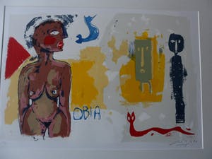 John Lie a Fo - Zeefdruk, titel, "Obia ". kopen? Bied vanaf 40!