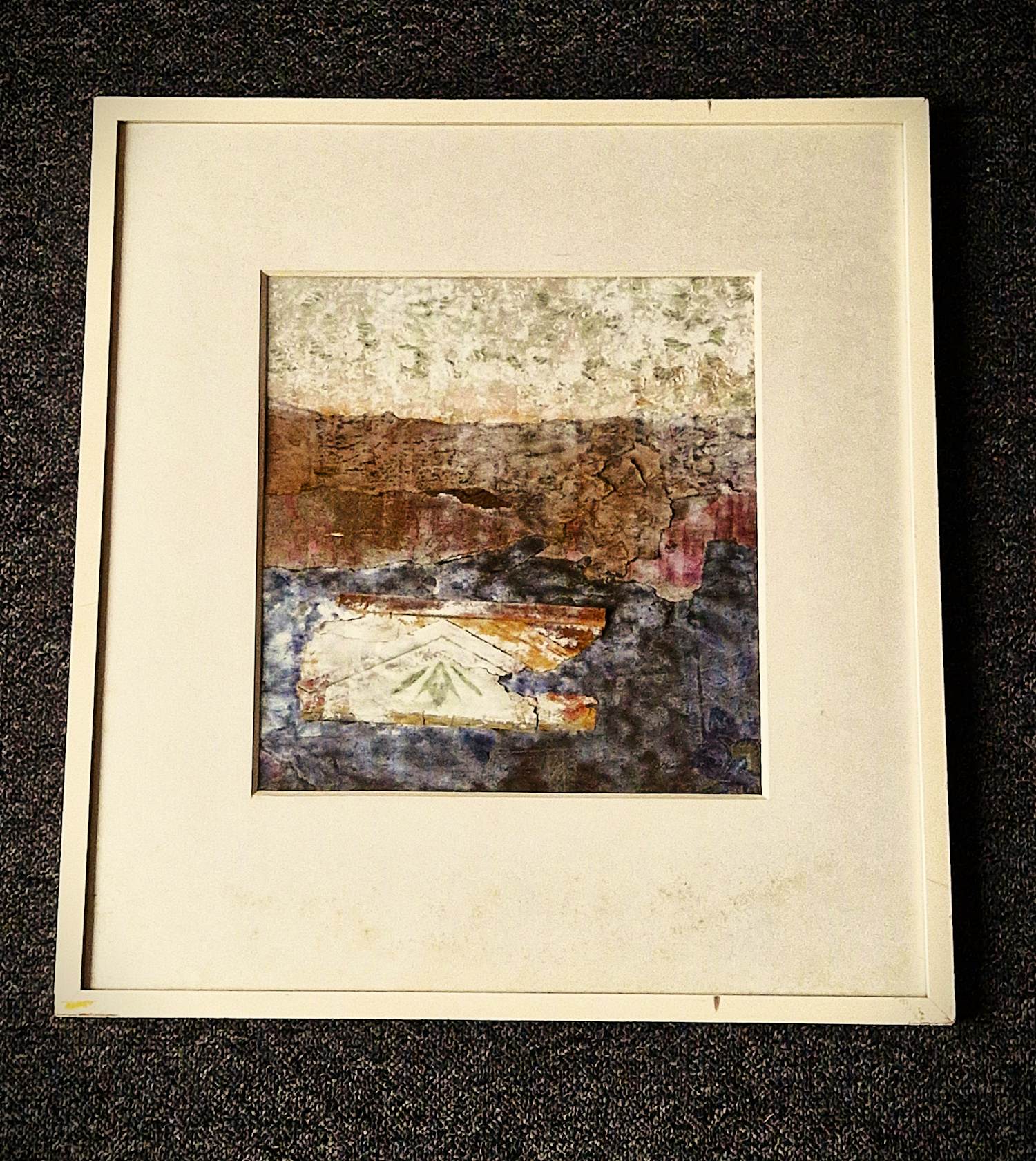 Henri Plaat - Fraaie gelaagde gemengde techniek Collage - zonder titel - netjes ingelijst kopen? Bied vanaf 70!