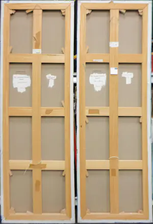 Hans Vanhorck - Olieverf, The Structure Beneath - Tweeluik (Zeer Groot) kopen? Bied vanaf 200!