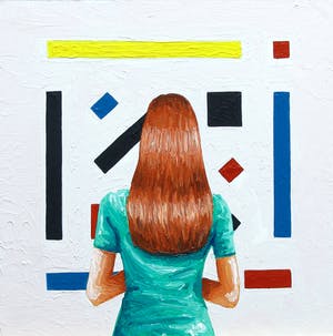 Gerard Boersma - Composition (Vrouw kijkend naar schilderij van Bart van der Leck) kopen? Bied vanaf 75!