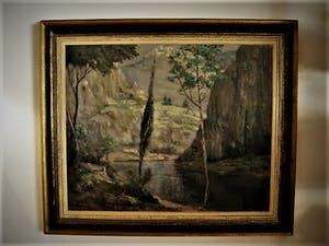 Isaac Naarden - Larense School - Landschap met besneeuwde bergtop - GROOT!!! kopen? Bied vanaf 80!