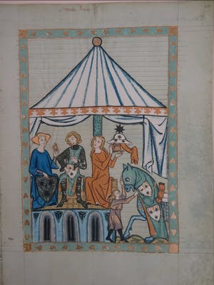 Niet of onleesbaar gesigneerd - Afbeeldingen van middeleeuwse Minnesangers kopen? Bied vanaf 1!