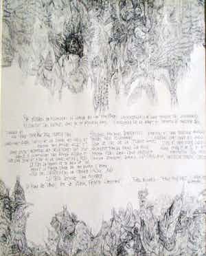 Maarten Beks - Ingelijste tekening "paul Eluard pour Max Ernst" verkocht voor € 50!