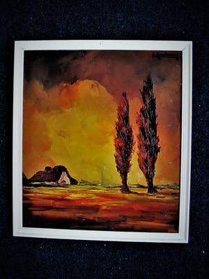 Leo Jordaens - Sfeervol olieverf "Dreigend wolkendek boven de Kempen" gesigneerd kopen? Bied vanaf 10!