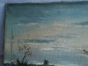 Clemens Wolters - Olieverf op doek, Molens in een Hollands landschap – ca 1915 kopen? Bied vanaf 35!