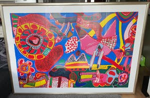 Corneille - Le Jardin des Delices - ingelijst - zeer zeer groot kopen? Bied vanaf 1!