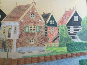 Daniel Cornelis Kerkhoven - Beeld van Marken | Gouache/tekening (ingelijst) kopen? Bied vanaf 35!