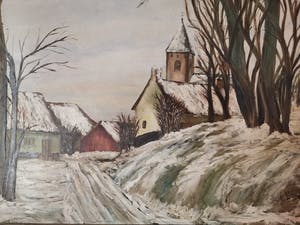 Niet of onleesbaar gesigneerd - Winters dorpszicht kopen? Bied vanaf 1!