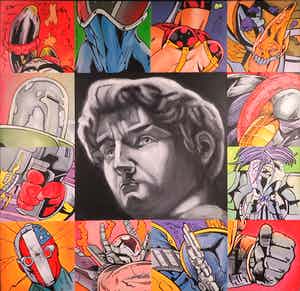 Jan Bollaert - Acryl op doek, Alle 13 goed (Zeer groot) verkocht voor € 350!