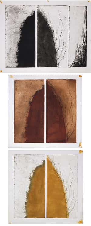 Niet of onleesbaar gesigneerd - Lot van drie etsen op papier verkocht voor € 1!