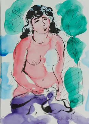 Marc Jonk - Set van vier mooie aquarellen - Vrouwelijk naakt kopen? Bied vanaf 120!