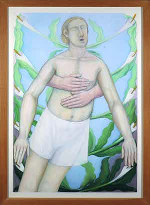 Janpeter Muilwijk - Pastelkrijt en potlood, Zonder titel - Ingelijst (Groot) verkocht voor € 1!