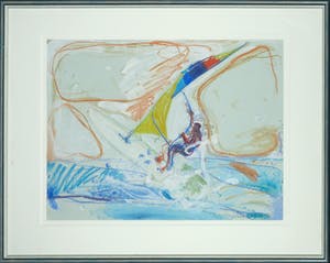 Jan van Diemen - Gemengde techniek op papier, Zonder titel - Ingelijst kopen? Bied vanaf 1!