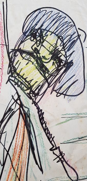 Herman Brood - zeer grote tekening, ingelijst en gesigneerd kopen? Bied vanaf 1000!