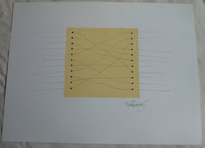 René Klinkers - Gemengde techniek , “4Kant met lijnen I” – gesigneerd kopen? Bied vanaf 25!