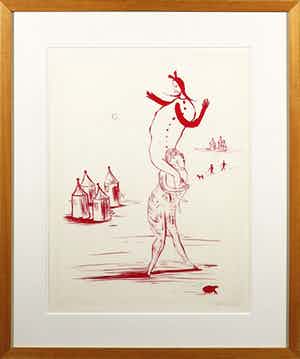 Henk Visch - Litho, Nr. 12 - Ingelijst verkocht voor € 50!