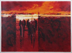 Mattie Schilders - Zeefdruk, Het gebeuren in de nacht - Ingelijst (Groot) kopen? Bied vanaf 50!