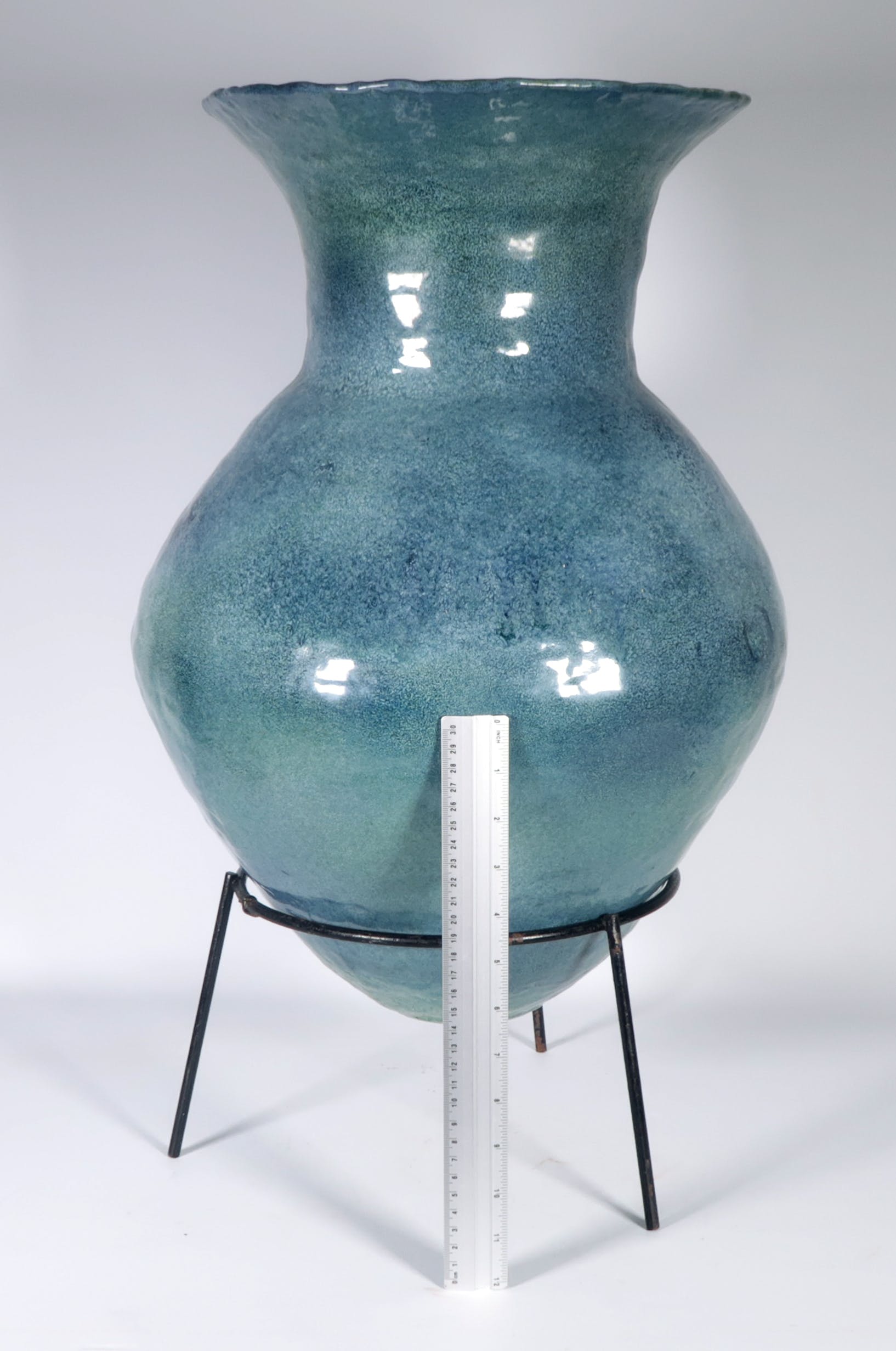 Peter von Hartsvelt Müller - Keramiek, Blauw / groene vaas op standaard kopen? Bied vanaf 150!