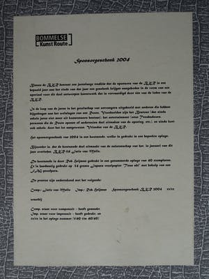 Jatie van Melle - Grote ingelijste houtsnede , Sponsorgeschenk BKR 2004 – nr. 27/40 kopen? Bied vanaf 50!