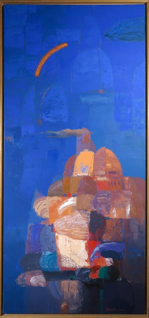 Ahmad Baldin - Olieverf op doek, Notturno Verticale - Ingelijst (Zeer groot) kopen? Bied vanaf 350!