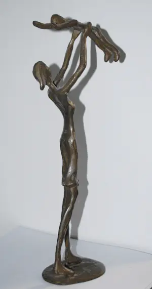 Brons (Onbekend) - moeder en kind - zwaar (1 kg) bronzen beeld kopen? Bied vanaf 100!