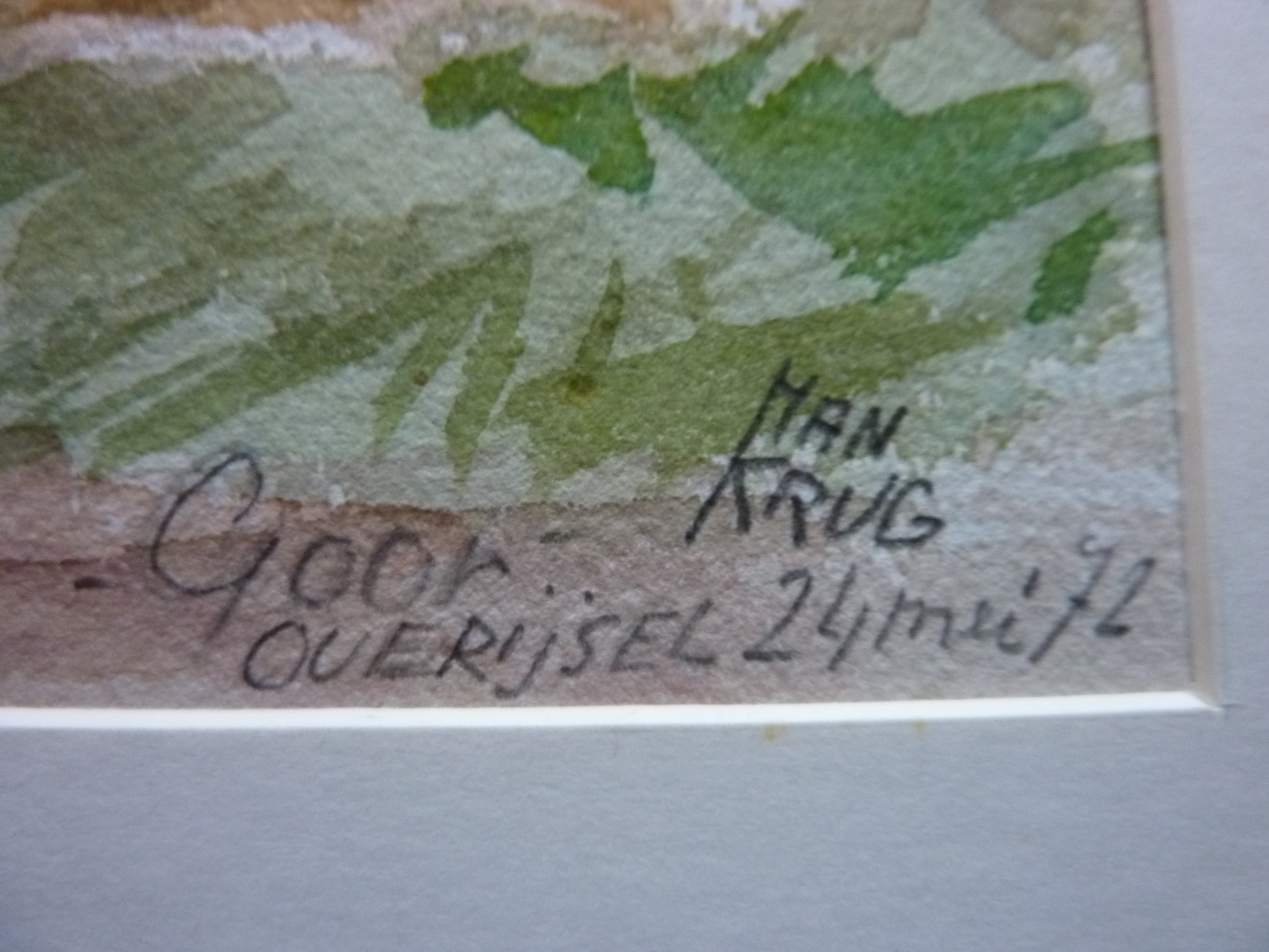 Han Krug - Aquarel - "Goor Overijssel" 1972 kopen? Bied vanaf 30!