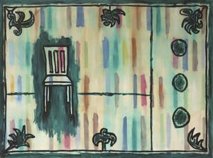 Allard Budding - Olieverf op doek, Zonder titel / Compositie met stoel (Zeer groot) kopen? Bied vanaf 300!