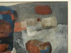 Kor Heemsbergen - Ingelijste gouache, Abstracte voorstelling – ca. 1970 kopen? Bied vanaf 80!