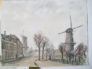 Niet of onleesbaar gesigneerd - 12 x Aquarel/Tekening div. Kunstenaars Landschap kopen? Bied vanaf 1!
