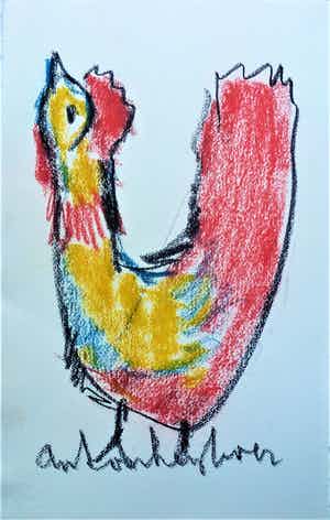 Anton Heyboer - De oervogel . verkocht voor € 225!