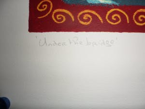 Jacques Tange - Zeefdruk.Titel," Under The Bridge". Handgesigneerd kopen? Bied vanaf 60!