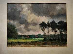 Niet of onleesbaar gesigneerd - Bekwaam, in 1943 geschilderd, impress. olieverf "Herfst landschap" gesigneerd kopen? Bied vanaf 1!