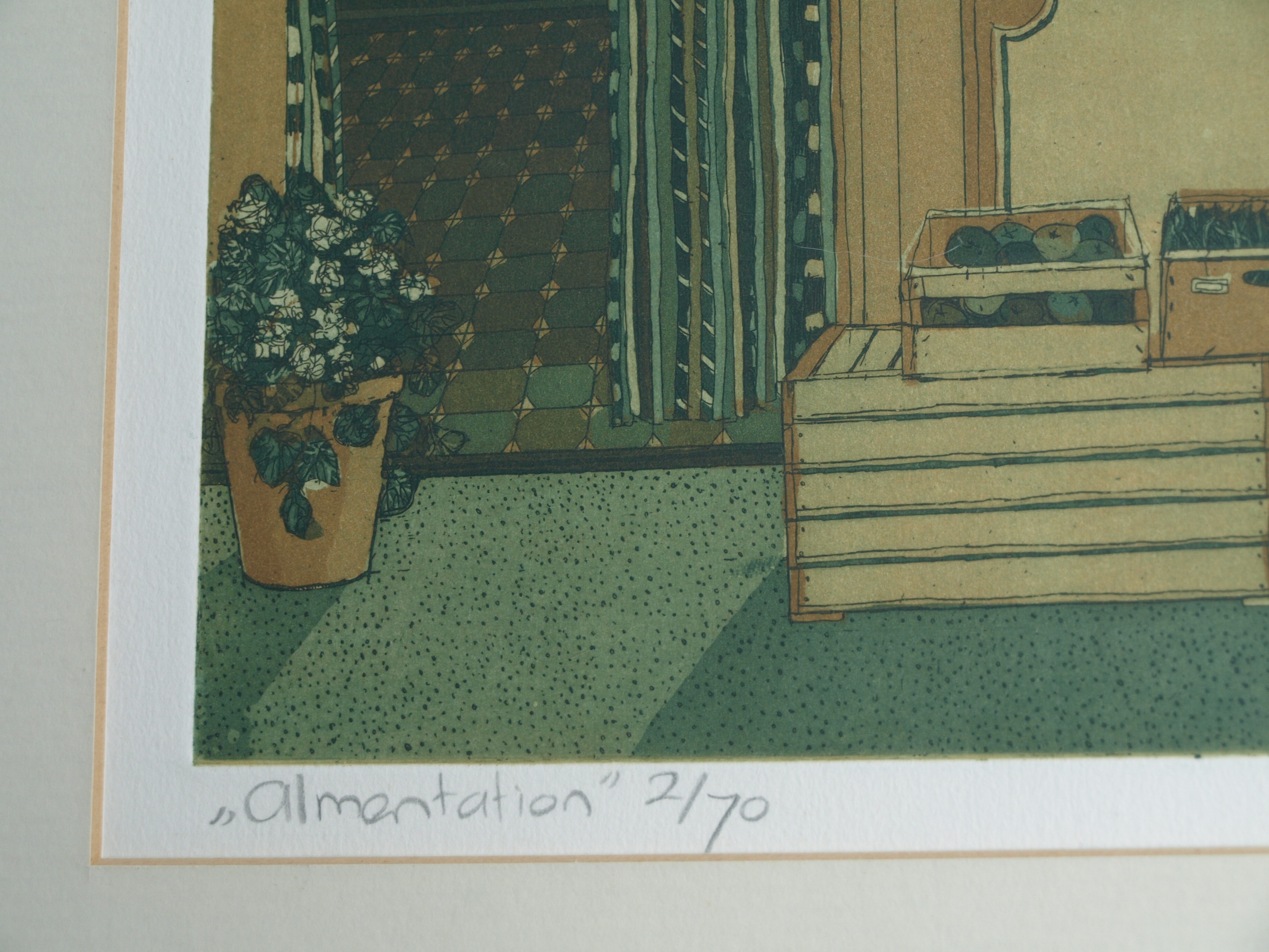 Laetitia de Haas - Kleurenets - Alimentation – gesigneerd & ingelijst - 1983  kopen? Bied vanaf 1!