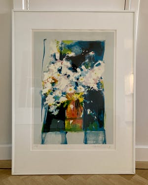 Wijnand Thönissen - Bloemen in Rode Vaas (ingelijst) kopen? Bied vanaf 100!