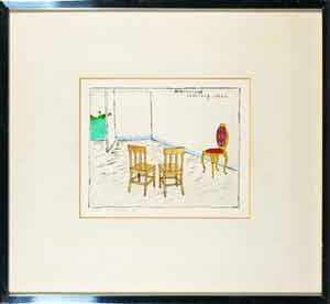 Pieter Holstein - Handgekleurde ets, Demokratiese verwikkelingen - Ingelijst verkocht voor € 80!